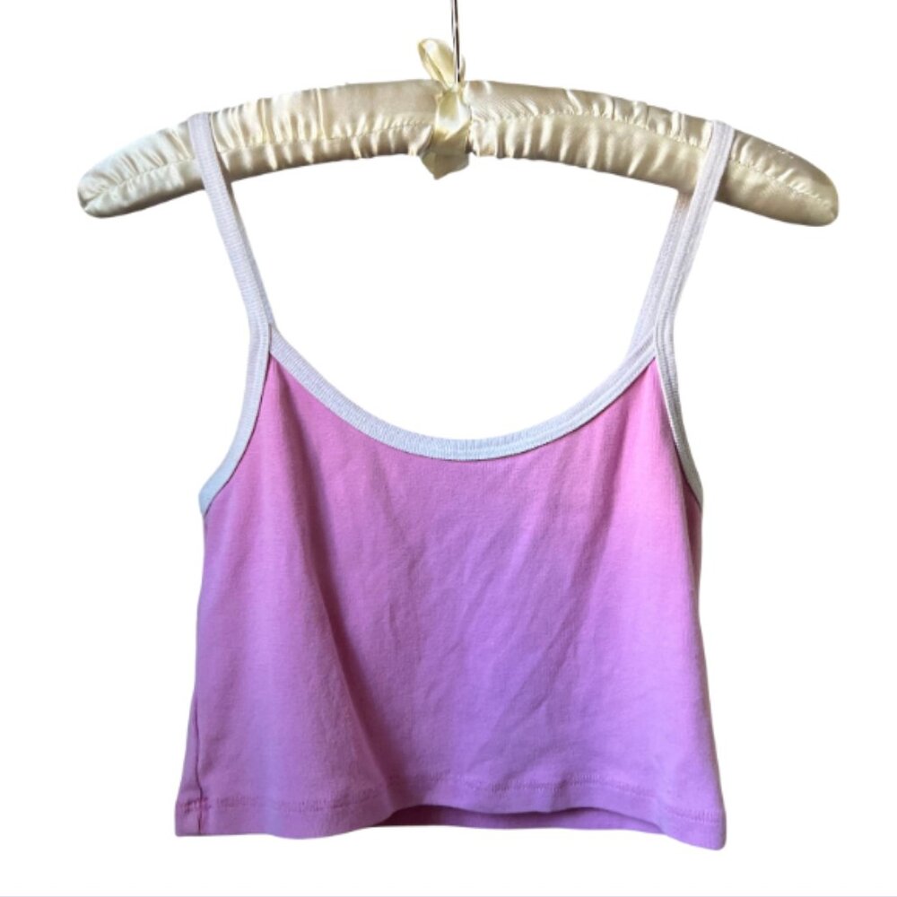 Vintage Brandy Melville Women's Pink Cropped Tank Top